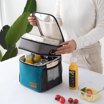 Oxford Cloth Double Cooler Bag Food Insulation Organizer Drink Cold Lunch Bag Aluminum Film Ice Pack Picnic Container
Oxford Cloth Double Cooler Bag Food Insulation Organizer Drink Cold Lunch Bag Aluminum Film Ice Pack Picnic Container