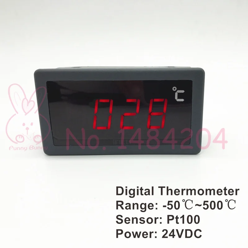 Digital Thermometer -50~500C DC24V / 12V / 5V Power Supply Match with Pt100 Sensor Red LED Pt100 Temperature Display Indicator
Digital Thermometer -50~500C DC24V / 12V / 5V Power Supply Match with Pt100 Sensor Red LED Pt100 Temperature Display Indicator