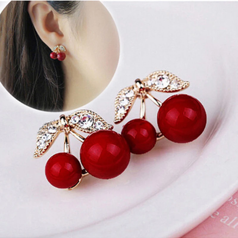 2018 New Fashion Earrings for Women Trendy Jewelry Lovely Red Cherry Metal Bead Rhinestone Crystal Earrings Women Brincos
2018 New Fashion Earrings for Women Trendy Jewelry Lovely Red Cherry Metal Bead Rhinestone Crystal Earrings Women Brincos