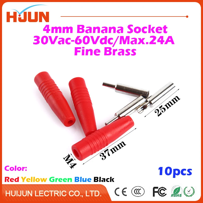 10pcs 4mm 24A Copper Banana Panel Socket Plug Binding Post Audio Speaker Adapter Amplifier Power Female Terminal Connector
10pcs 4mm 24A Copper Banana Panel Socket Plug Binding Post Audio Speaker Adapter Amplifier Power Female Terminal Connector