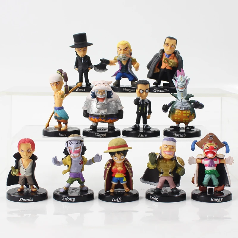 12pcs/lot 5cm One Piece Pirate Captain Q Version Figure Luffy Sabo Shanks Krleg Crocodile Buggy Wapol Kuro PVC Model Toys Doll
12pcs/lot 5cm One Piece Pirate Captain Q Version Figure Luffy Sabo Shanks Krleg Crocodile Buggy Wapol Kuro PVC Model Toys Doll
