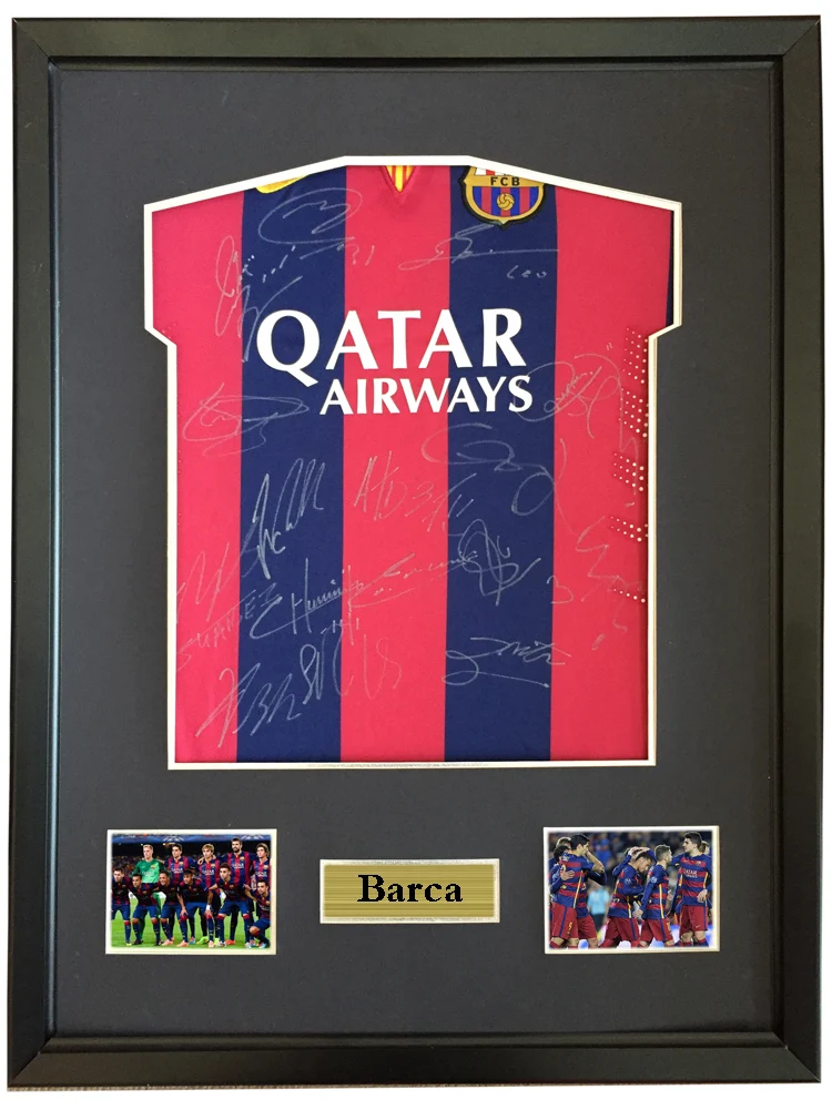 Barcelona whole team signed autographed soccer shirt jersey come with Sa coa framed 2014-15 season
Barcelona whole team signed autographed soccer shirt jersey come with Sa coa framed 2014-15 season