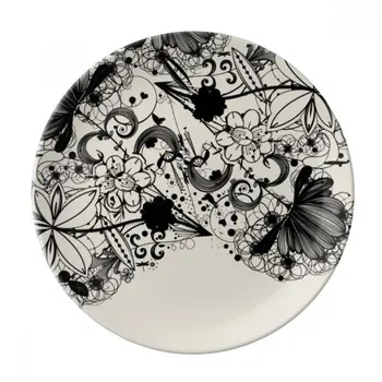 Flower Plants Black White Art Grain Silhouette Dessert Plate Decorative Porcelain 8 inch Dinner Home
Flower Plants Black White Art Grain Silhouette Dessert Plate Decorative Porcelain 8 inch Dinner Home