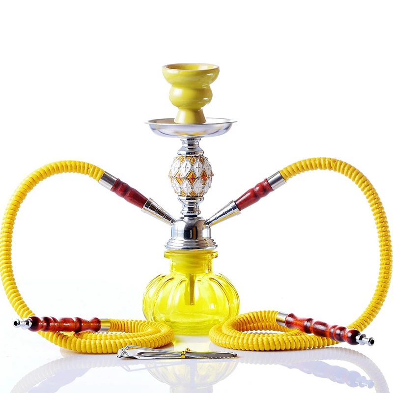 28cm Junior Hookah Set Metal Stem Shisha Nargile Water Smoker Goza Narguile with Metal Tong Disposable Mouthpieces Hubbly Bubbly (13)