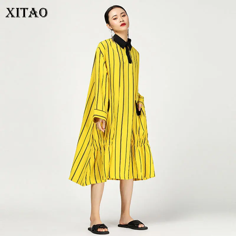 XITAO Striped Irregular Dress Women Long Designed Turn Down Collar Patchwork Wild Joker Hit Color 2019 Autumn Dress ZLL4290
XITAO Striped Irregular Dress Women Long Designed Turn Down Collar Patchwork Wild Joker Hit Color 2019 Autumn Dress ZLL4290