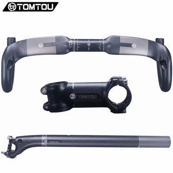 TOMTOU Ultralight Full Carbon Fibre Cycling Road Handlebar Sets Bent Bar + Seatpost + Stem Bicycle Road Parts - TX4T56
TOMTOU Ultralight Full Carbon Fibre Cycling Road Handlebar Sets Bent Bar + Seatpost + Stem Bicycle Road Parts - TX4T56