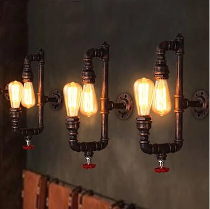 Loft Style Water Pipe Vintage Industrial Edison Wall Lamp Nordic Wall Light Fixtures For Aisle Balcony Home Lamparas De Pared
Loft Style Water Pipe Vintage Industrial Edison Wall Lamp Nordic Wall Light Fixtures For Aisle Balcony Home Lamparas De Pared
