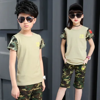 Girl & Boy Clothes Summer Clothing Set 2019 New Camouflage Patchwork O-neck Short Sleeve Children Casual Suit Army Uniform
Girl & Boy Clothes Summer Clothing Set 2019 New Camouflage Patchwork O-neck Short Sleeve Children Casual Suit Army Uniform