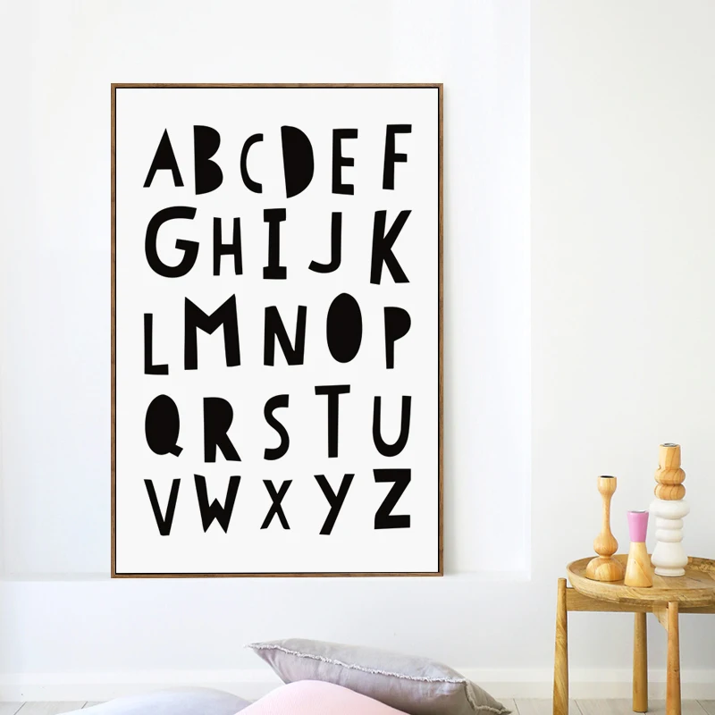 LZN Simple 26 Alphabet Cartoon Black and White Canvas Art Painting Print Poster Picture Children Bedroom Home Decor
LZN Simple 26 Alphabet Cartoon Black and White Canvas Art Painting Print Poster Picture Children Bedroom Home Decor