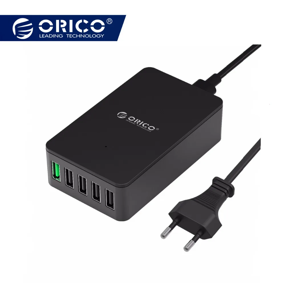 ORICO 5 Port Quick Charger QC 2.0 Charger 5V2.4A/9V2A/12V1.5A Desktop USB Charger for Almost Smart Phones EU US Plug Black QSE
ORICO 5 Port Quick Charger QC 2.0 Charger 5V2.4A/9V2A/12V1.5A Desktop USB Charger for Almost Smart Phones EU US Plug Black QSE