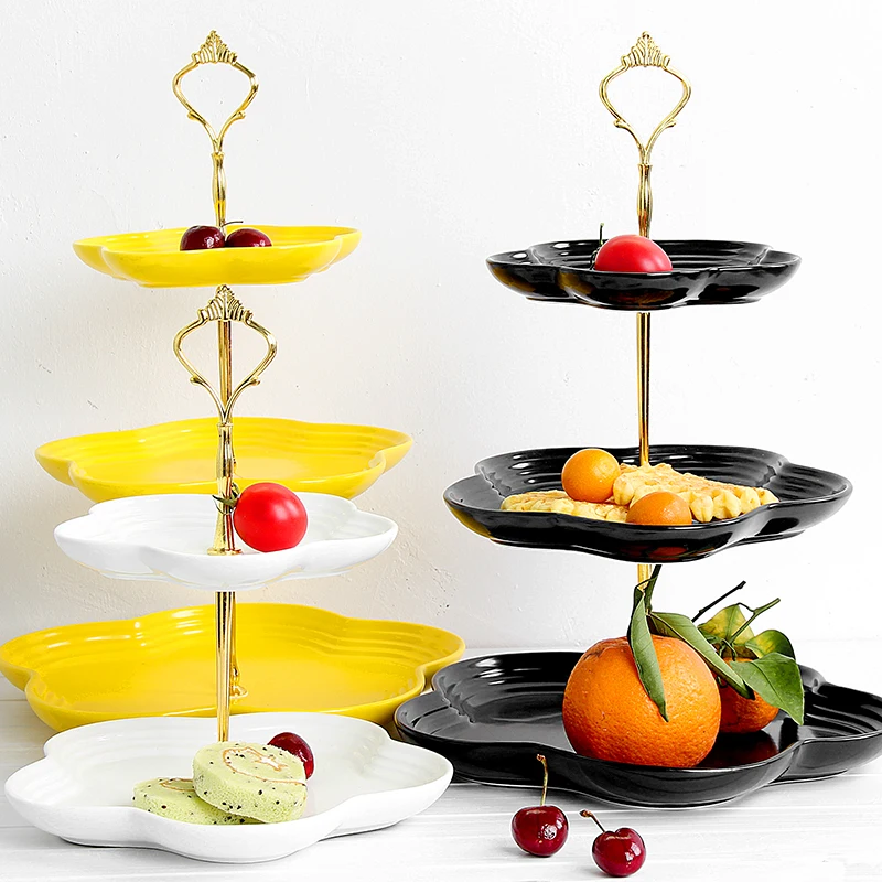 Creativity Ceramic Fruit Plate Living Room Candy Multi-layer Tray Snack Snack Tray Three-layer Dried Fruit Plate Kitchen Tools
Creativity Ceramic Fruit Plate Living Room Candy Multi-layer Tray Snack Snack Tray Three-layer Dried Fruit Plate Kitchen Tools
