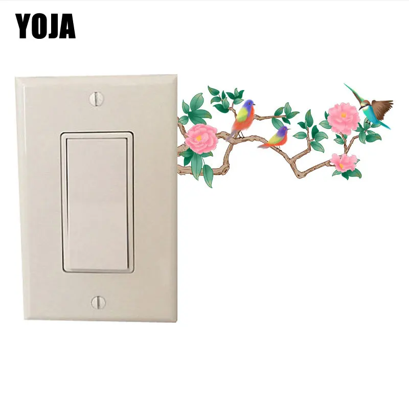 Декоративная наклейка YOJA с цветами и птицами на пионе красивый домашний декор в