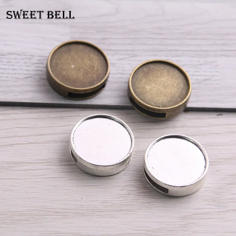 18 pcs round leather slider beads two color blank 16mm cabochon setting diy bracelet making supplies hole 2.5*10mm D6433
18 pcs round leather slider beads two color blank 16mm cabochon setting diy bracelet making supplies hole 2.5*10mm D6433