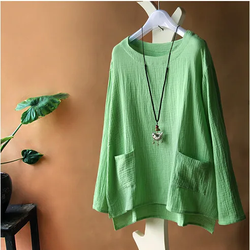 2019 Spring Summer women's loose casual long sleeve cotton linen shirt Blusas,Autumn Linen shirts,plus size S-6XL clothes
2019 Spring Summer women's loose casual long sleeve cotton linen shirt Blusas,Autumn Linen shirts,plus size S-6XL clothes