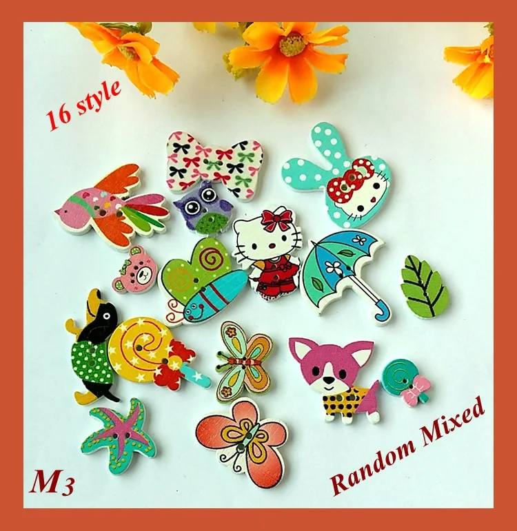 Cartoon Products Pattern Round 2 Holes Wood Buttons Decorative Sewing Random Mixed 50PCs Scrapbooking Accessories For Craft M-3
Cartoon Products Pattern Round 2 Holes Wood Buttons Decorative Sewing Random Mixed 50PCs Scrapbooking Accessories For Craft M-3