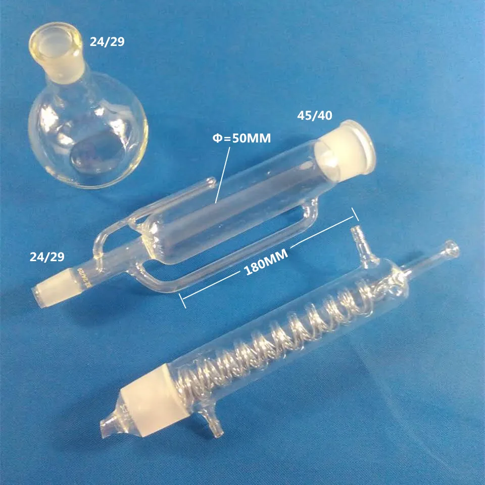 500ml Glass Soxhlet extractor Extraction device The Soxhlet Apparatus With coiled condenser Graham Condenser Flask Lab Glassware
500ml Glass Soxhlet extractor Extraction device The Soxhlet Apparatus With coiled condenser Graham Condenser Flask Lab Glassware