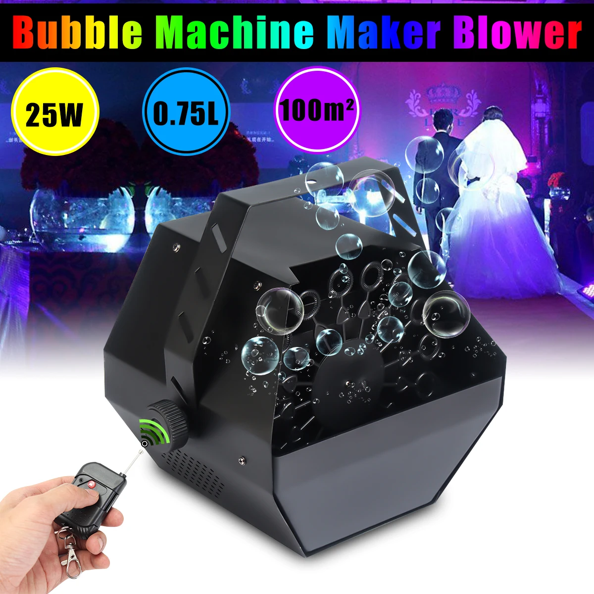 220-240V Automatic Bubble Machine Maker Blower Electric Bubble Making Equipment Mini Wireless Remote Control Stage Party Effect
220-240V Automatic Bubble Machine Maker Blower Electric Bubble Making Equipment Mini Wireless Remote Control Stage Party Effect