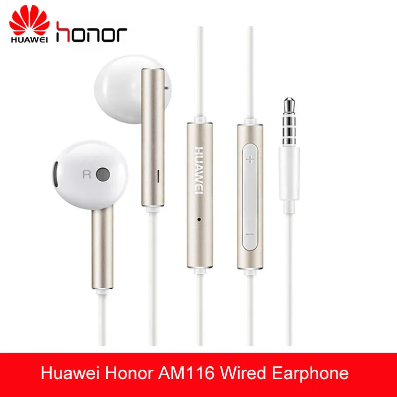 

Original Huawei AM116 Earphone for HUAWEI P7 P8 P9 Lite P10 Plus Honor 5X 6X Mate with Mic Volume Control Speaker Metal headset