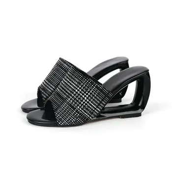 B2-7 Size 33-43 Ladies Fashion Gingham Slippers Female Beep Toes Slides Woman Wedges Shoes Women Summer Daily Outdoor Shoe
B2-7 Size 33-43 Ladies Fashion Gingham Slippers Female Beep Toes Slides Woman Wedges Shoes Women Summer Daily Outdoor Shoe