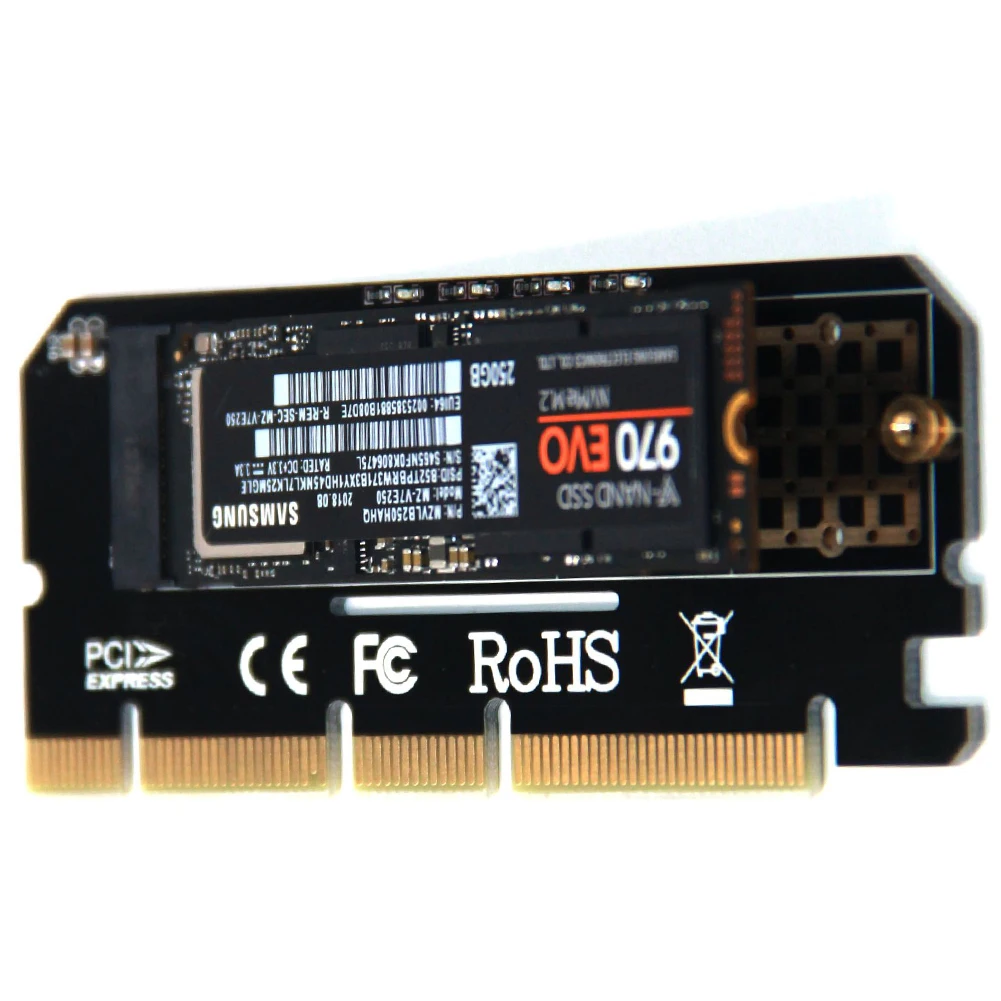 

Full Speed Interface Support Adapter Computer Network M Key PCI Express Expansion Card Led M.2 NVMe SSD NGFF To PCIE 3.0 X16