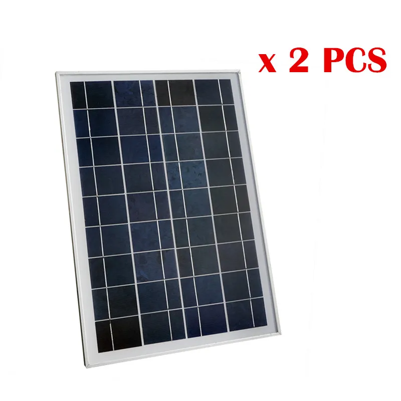 

50W 2pcs 25W 18V Poly Polycrystalline Solar Panel for Charging 12V Battery 12V Solar System Car Boat RV