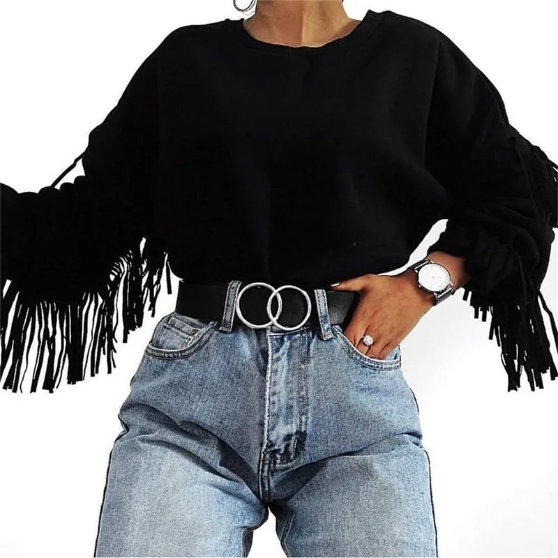 Female Loose Sweatshirt Women Autumn Winter Pullover Fringe Hoodies Top Tassel Sleeve Harajuku Outwear Street Fashion Tops
Female Loose Sweatshirt Women Autumn Winter Pullover Fringe Hoodies Top Tassel Sleeve Harajuku Outwear Street Fashion Tops
