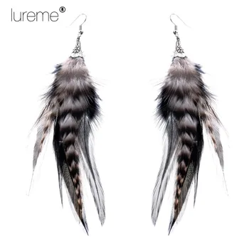 Lureme Indiana Style Flower Trumpet Pheasant Feather Drop Earrings for womens Fashion Fine Jewelry Best Gift 2015 Hot Sale
Lureme Indiana Style Flower Trumpet Pheasant Feather Drop Earrings for womens Fashion Fine Jewelry Best Gift 2015 Hot Sale