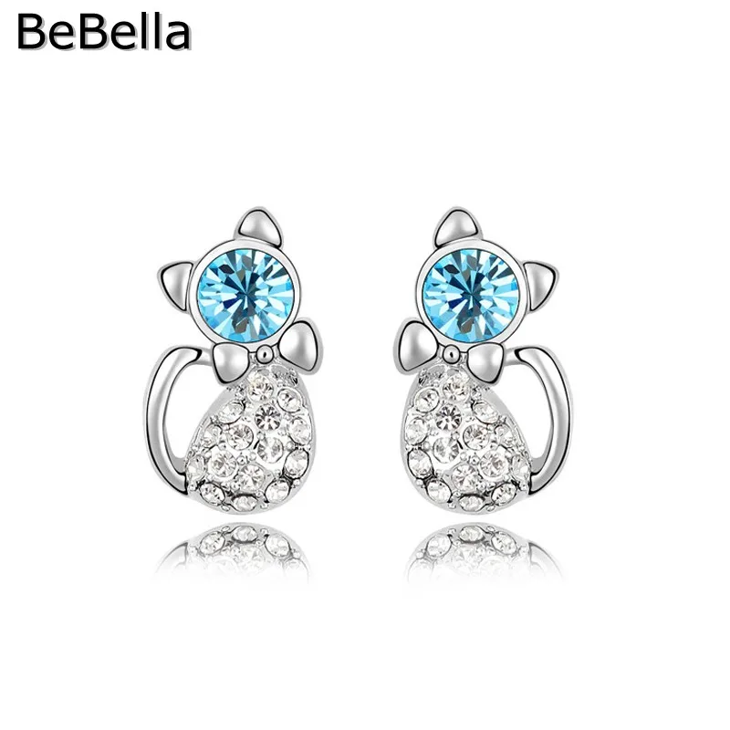 BeBella cute kitten cat stud earrings with Czech crystals fashion jewelry gift for women girls kids children 2018
BeBella cute kitten cat stud earrings with Czech crystals fashion jewelry gift for women girls kids children 2018