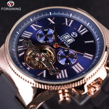 Forsining Rose Golden Bezel Tourbillion Designer High Quality PVC Band Male Automatic Wrist Watches Mens Watch Top Brand Luxury
Forsining Rose Golden Bezel Tourbillion Designer High Quality PVC Band Male Automatic Wrist Watches Mens Watch Top Brand Luxury