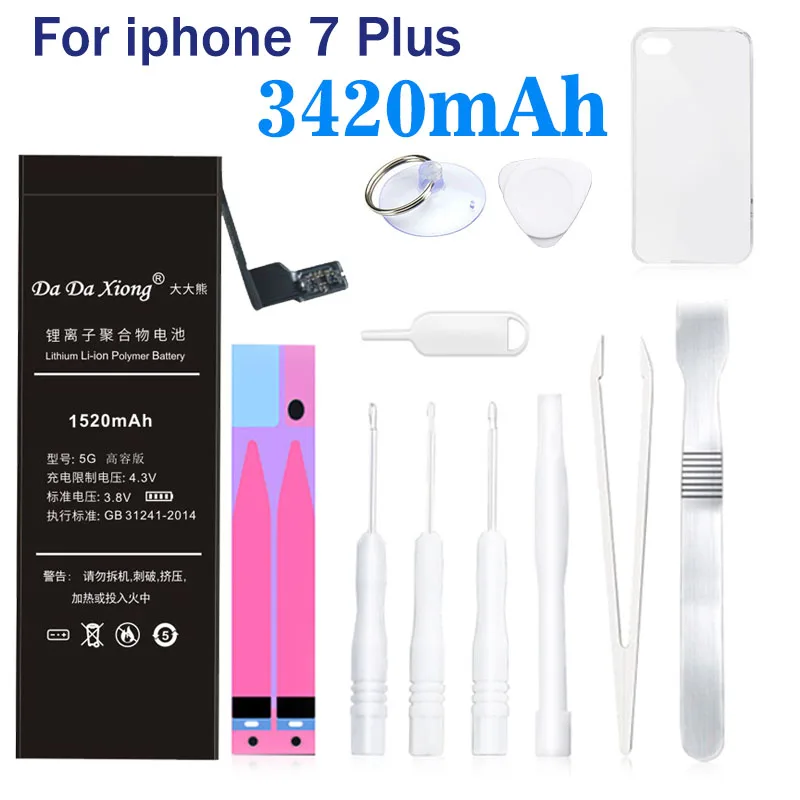 Da Xiong Battery For Apple iPhone 7 Plus 7Plus Replacement Batteries 3420mAh MAX Capacity Mobile Phone Lithium Polymer Bateria
Da Xiong Battery For Apple iPhone 7 Plus 7Plus Replacement Batteries 3420mAh MAX Capacity Mobile Phone Lithium Polymer Bateria