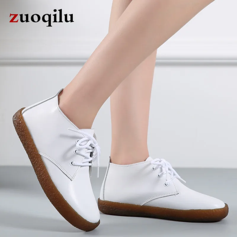 Women Boots Genuine Leather Martin Boots Women Flat Ankle Boots autumn winter shoes women black white
Women Boots Genuine Leather Martin Boots Women Flat Ankle Boots autumn winter shoes women black white