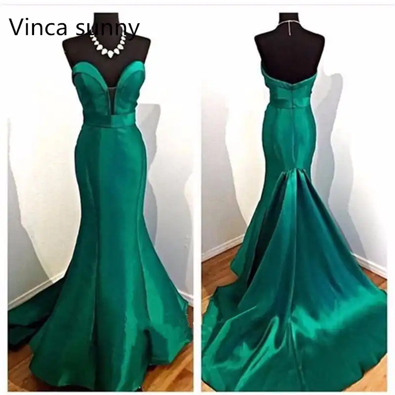 emerald green fishtail dress