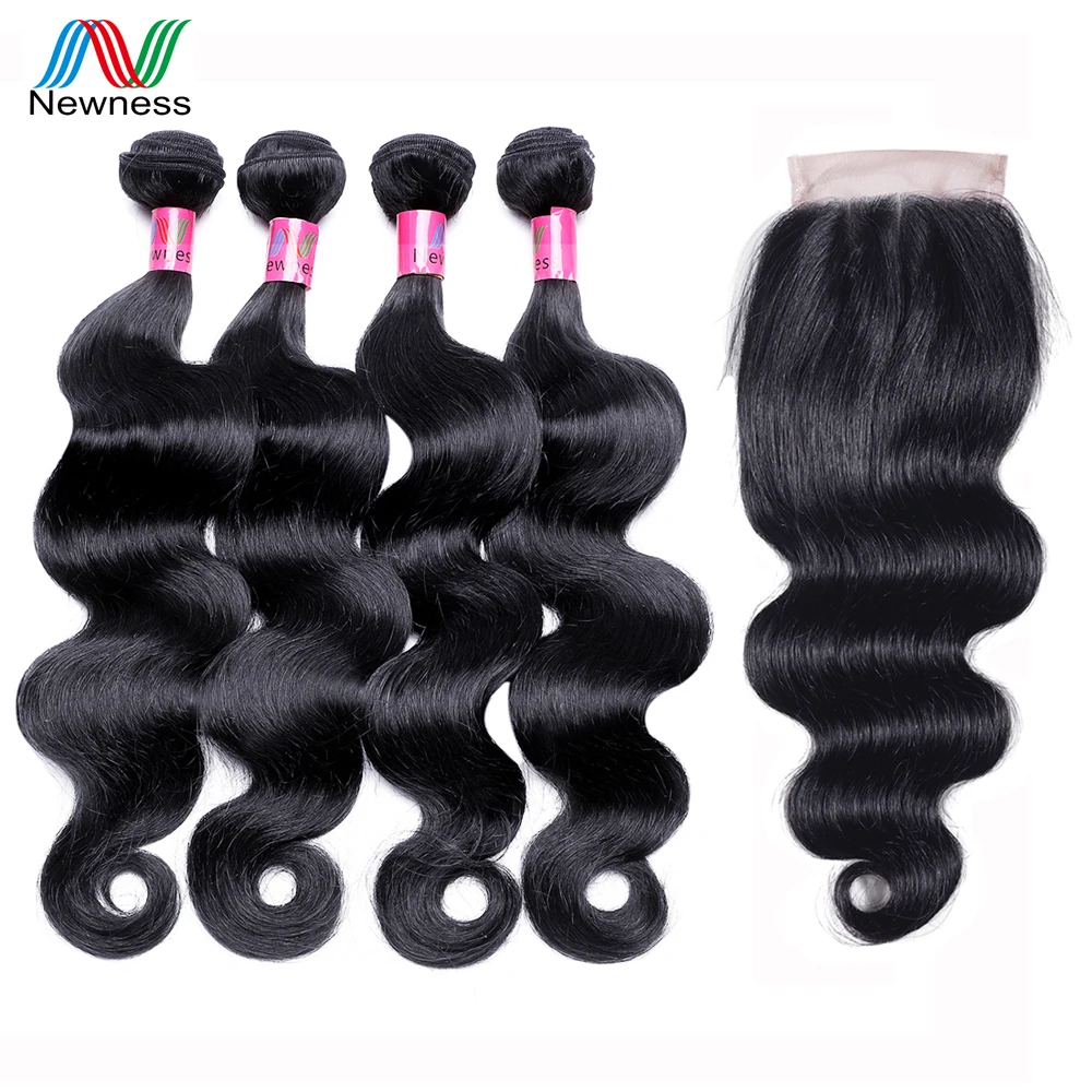 Indian Hair Body Wave Bundles with Closure Natural Color 8A Remy Human Weaves with 4*4 Lace Closure 3/4 Bundles Weft NEWNESS
Indian Hair Body Wave Bundles with Closure Natural Color 8A Remy Human Weaves with 4*4 Lace Closure 3/4 Bundles Weft NEWNESS