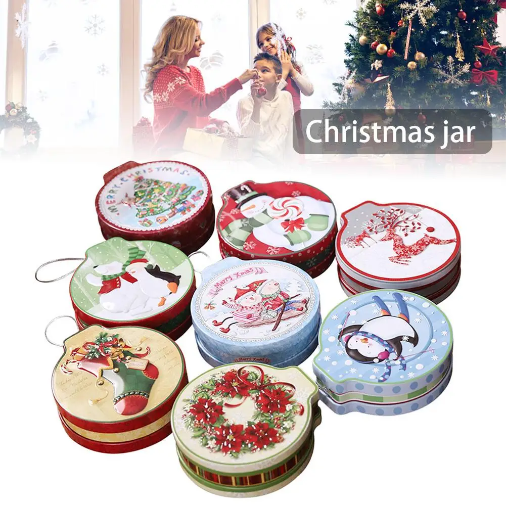 halloween christmas candy box storage round tinplate candy cans