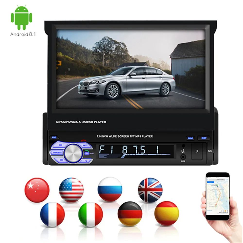 1Din Android 8.1 Car MP5 Player Bluetooth In-Dash Car Radio Multimedia Player 7" Foldable Quad Core Car Autoradio GPS Navigation
1Din Android 8.1 Car MP5 Player Bluetooth In-Dash Car Radio Multimedia Player 7" Foldable Quad Core Car Autoradio GPS Navigation