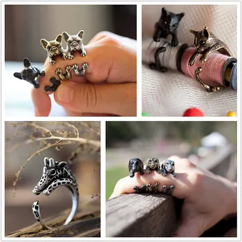 QIMING 3D Handmade Animal Rings For Women Girls Metal Antique fashion Pet Lover Dog Cat Ring Best Gift Bague Finger Jewelry 
QIMING 3D Handmade Animal Rings For Women Girls Metal Antique fashion Pet Lover Dog Cat Ring Best Gift Bague Finger Jewelry