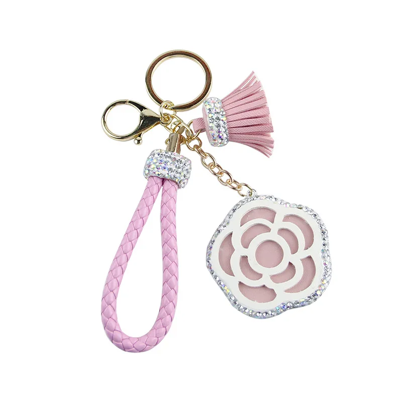 Fashion Rhinestone Camellia Flower Keychain Crystal Leather Wrist Rope Tassel Key Chain Car Keyring Women Bag Charm Pendant Gift
Fashion Rhinestone Camellia Flower Keychain Crystal Leather Wrist Rope Tassel Key Chain Car Keyring Women Bag Charm Pendant Gift
