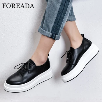 FOREADA Spring Flats Sneakers Women Shoes Natural Genuine Leather Flat Platform Shoes Cow Leather Lace Up Shoes Lady Size 34-40
FOREADA Spring Flats Sneakers Women Shoes Natural Genuine Leather Flat Platform Shoes Cow Leather Lace Up Shoes Lady Size 34-40