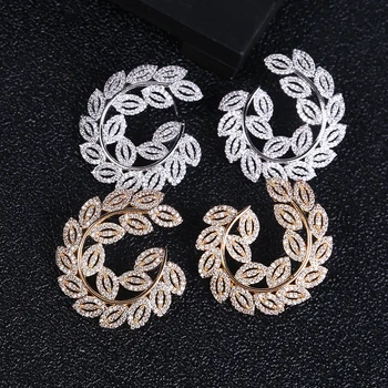 Famous Design Luxury Popular Geometry Flower Leaf Full Mirco Paved Cubic Zirconia Wedding Earring Fashion Jewelry E10055
Famous Design Luxury Popular Geometry Flower Leaf Full Mirco Paved Cubic Zirconia Wedding Earring Fashion Jewelry E10055