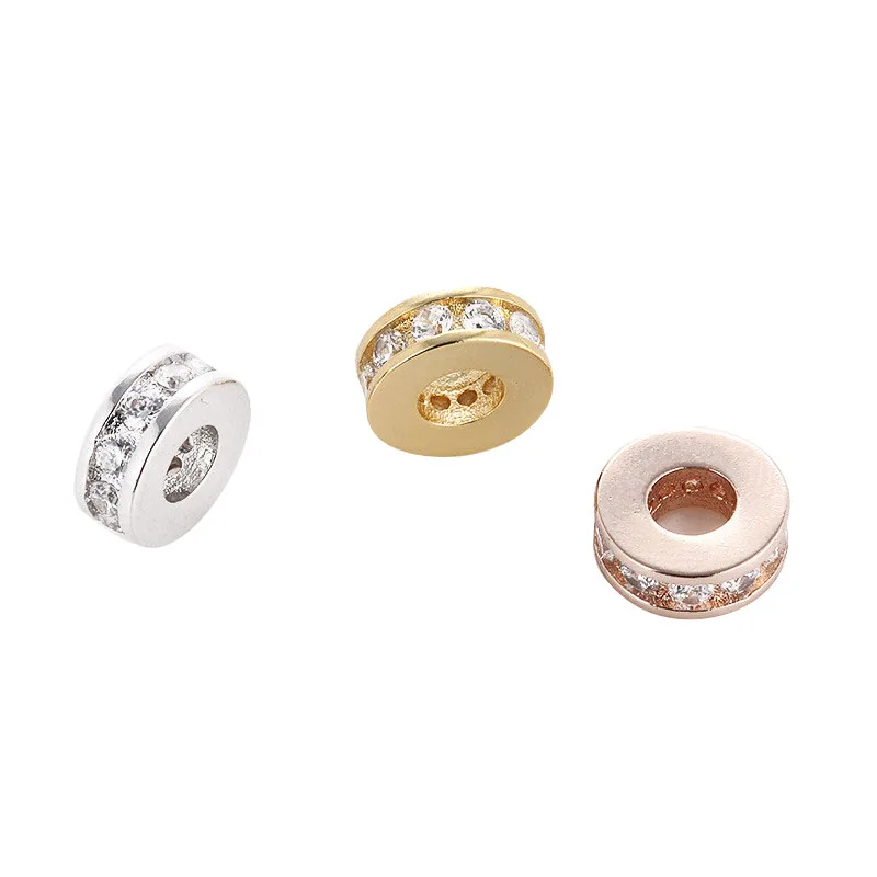 Large Hole Ring Brass Micro Pave Cubic Zirconia Spacer Beads Gold Rhodium Rose Gold 10*4mm Hole 4.20mm CHF226
Large Hole Ring Brass Micro Pave Cubic Zirconia Spacer Beads Gold Rhodium Rose Gold 10*4mm Hole 4.20mm CHF226