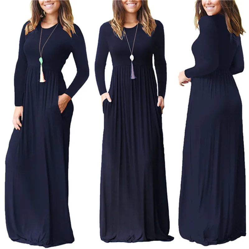 2019 Casual Elegant Long Maxi Dress Women Solid O neck Long Sleeve Bodycon Party Dress Boho Beach Dress Tunic Vestido Longo
2019 Casual Elegant Long Maxi Dress Women Solid O neck Long Sleeve Bodycon Party Dress Boho Beach Dress Tunic Vestido Longo