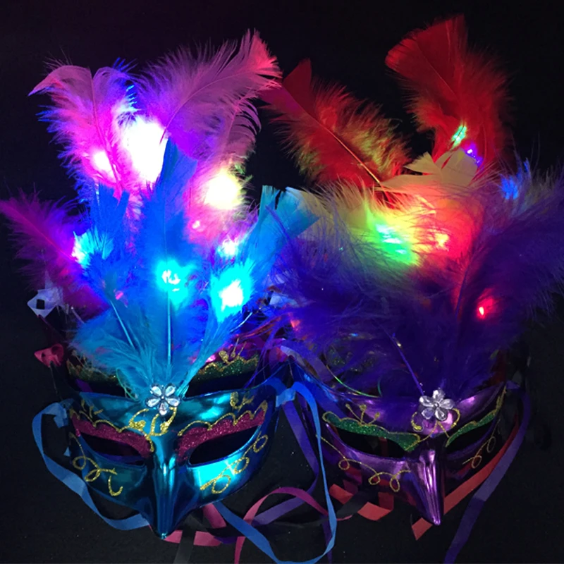 New Arrival 12pcs LED Women Elegant feather Mask Costume Sexy Prom Party Halloween Christmas Masquerade Dance Masks Accessories
New Arrival 12pcs LED Women Elegant feather Mask Costume Sexy Prom Party Halloween Christmas Masquerade Dance Masks Accessories