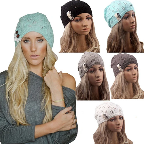 Women's Leaf Lace Button Tricorne Knit Winter Warm Hat Braided Baggy Beret Beanie Cap
Women's Leaf Lace Button Tricorne Knit Winter Warm Hat Braided Baggy Beret Beanie Cap