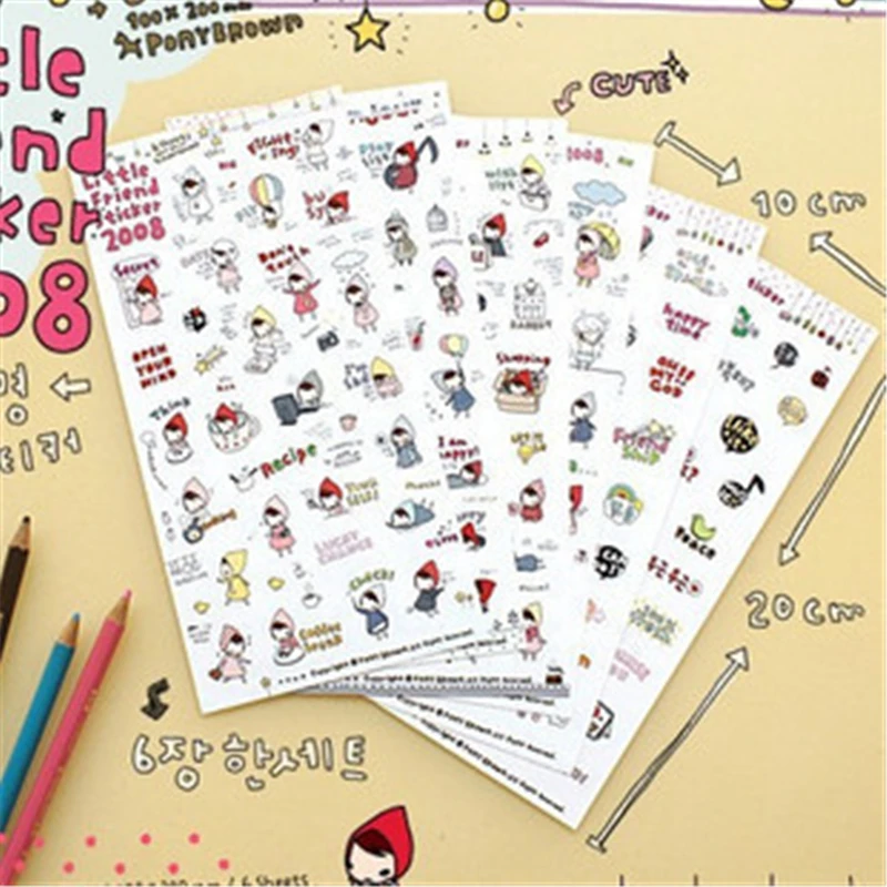 G212 creative stationery cute cartoon little red cap sticker diary handset decorative sticker creative small gift Stationery
G212 creative stationery cute cartoon little red cap sticker diary handset decorative sticker creative small gift Stationery