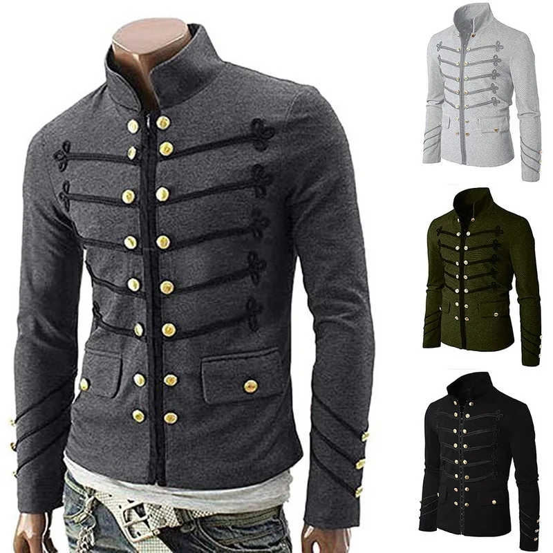Vintage Men Gothic Jacket Embroidery England Steampunk Formal Male Nobility Mens Coats Casual Zipper Cardigan Jackets
Vintage Men Gothic Jacket Embroidery England Steampunk Formal Male Nobility Mens Coats Casual Zipper Cardigan Jackets