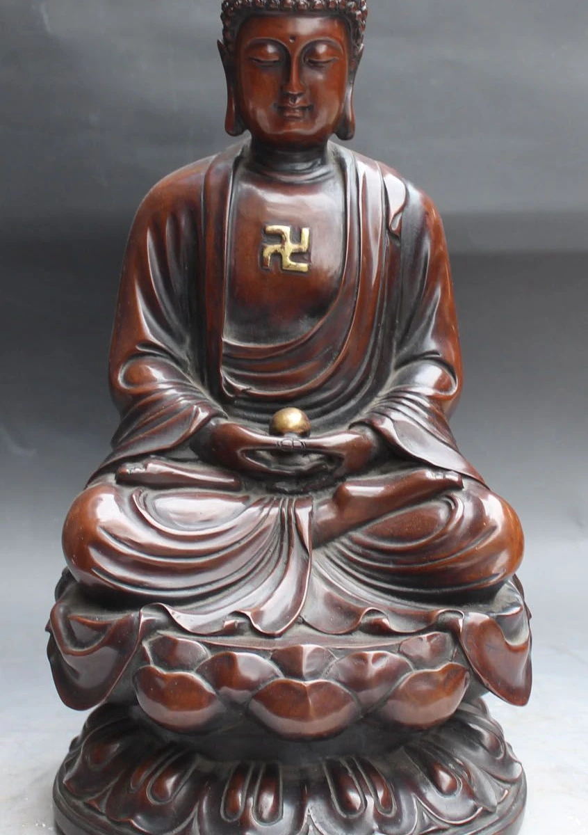 15" Tibet Purple Bronze Gold Gilt Tathagata Shakyamuni Sakyamuni Buddha Statue
15" Tibet Purple Bronze Gold Gilt Tathagata Shakyamuni Sakyamuni Buddha Statue