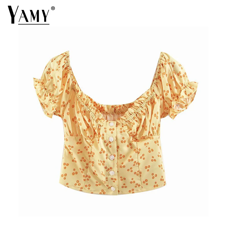 Summer tops for women blouses yellow polka dot crop top sexy puff sleeve blouse women shirts ruffle top streetwear
Summer tops for women blouses yellow polka dot crop top sexy puff sleeve blouse women shirts ruffle top streetwear