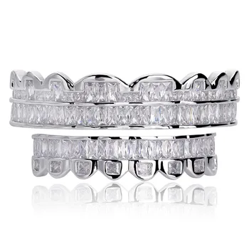New Baguette Set Teeth Grillz Top & Bottom Silver Color Grills Dental Mouth Hip Hop Fashion Jewelry Rapper Jewelry Gift
New Baguette Set Teeth Grillz Top & Bottom Silver Color Grills Dental Mouth Hip Hop Fashion Jewelry Rapper Jewelry Gift