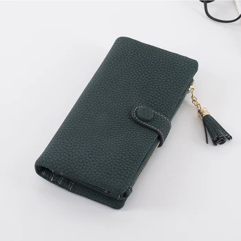 

Women Wallet Multifunctional Purse Litchi Pattern Hasp Long Style Closure Bank Card Money Bag More Card Slots Students Huge Cap