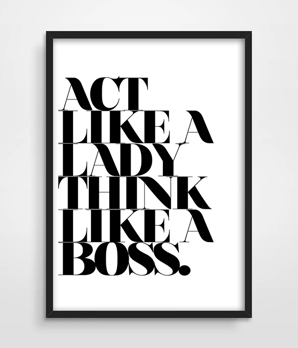 Act Like A Lady Think Like A Boss, Typographic Print, Typographic Poster, Typographic Art, Gift for Girls, Bedroom Art